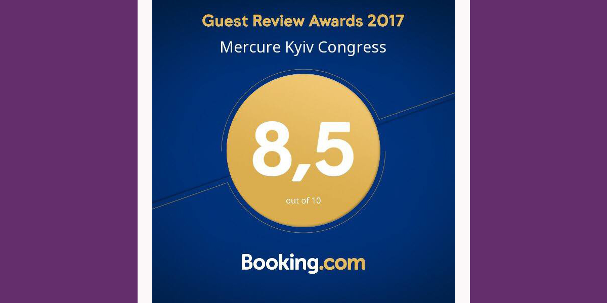 Mercure Kyiv Congress отримав престижну нагороду від Booking.com