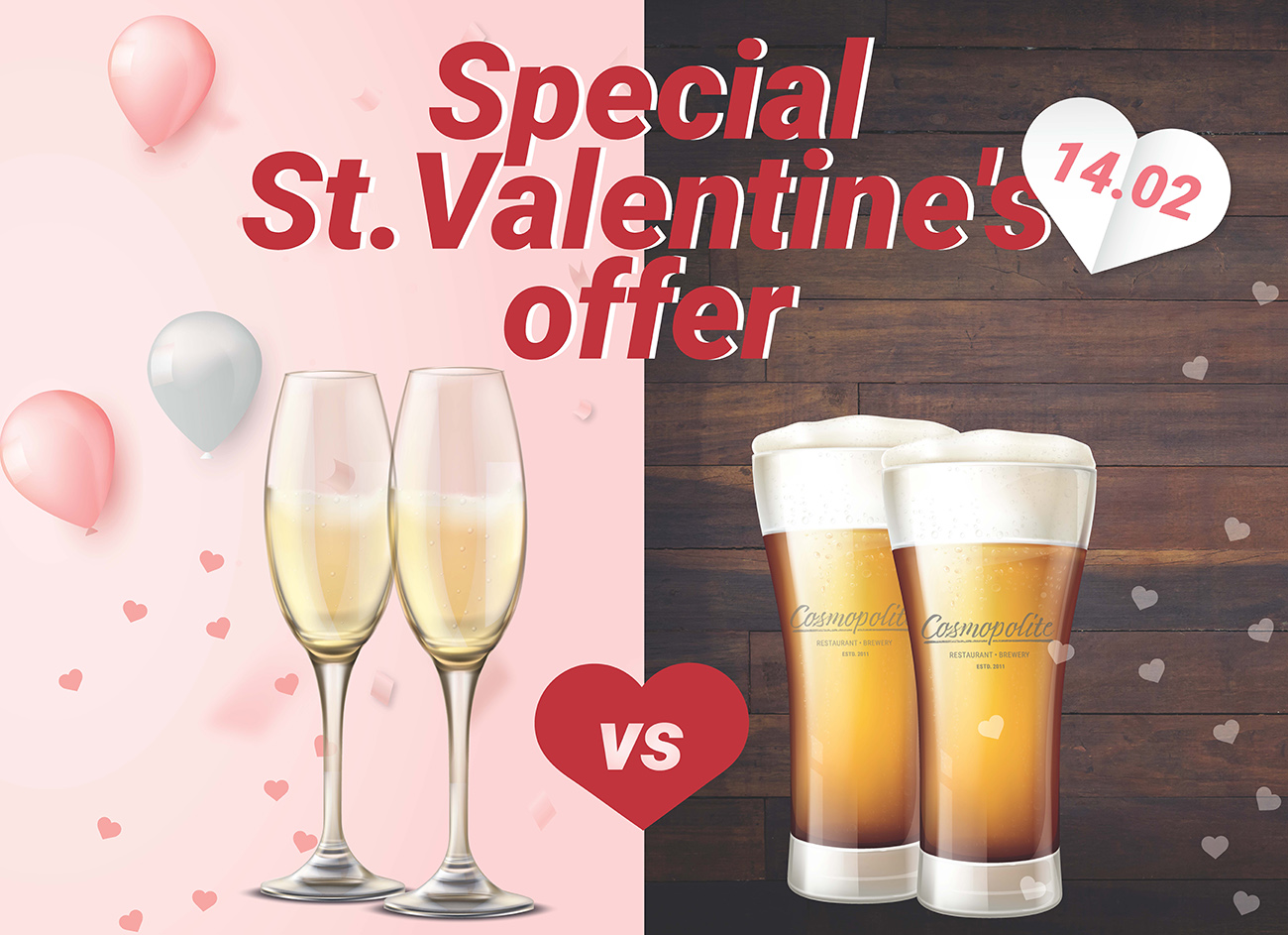 St. Valentine's Day: love lives at Cosmopolite!