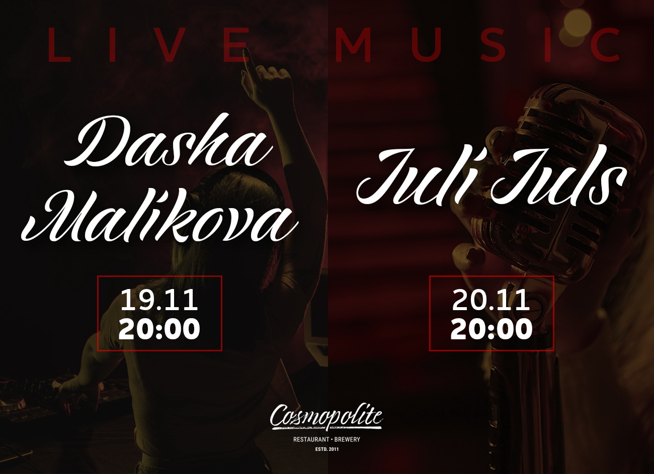 Музичні події у Cosmopolite - LIVE! 