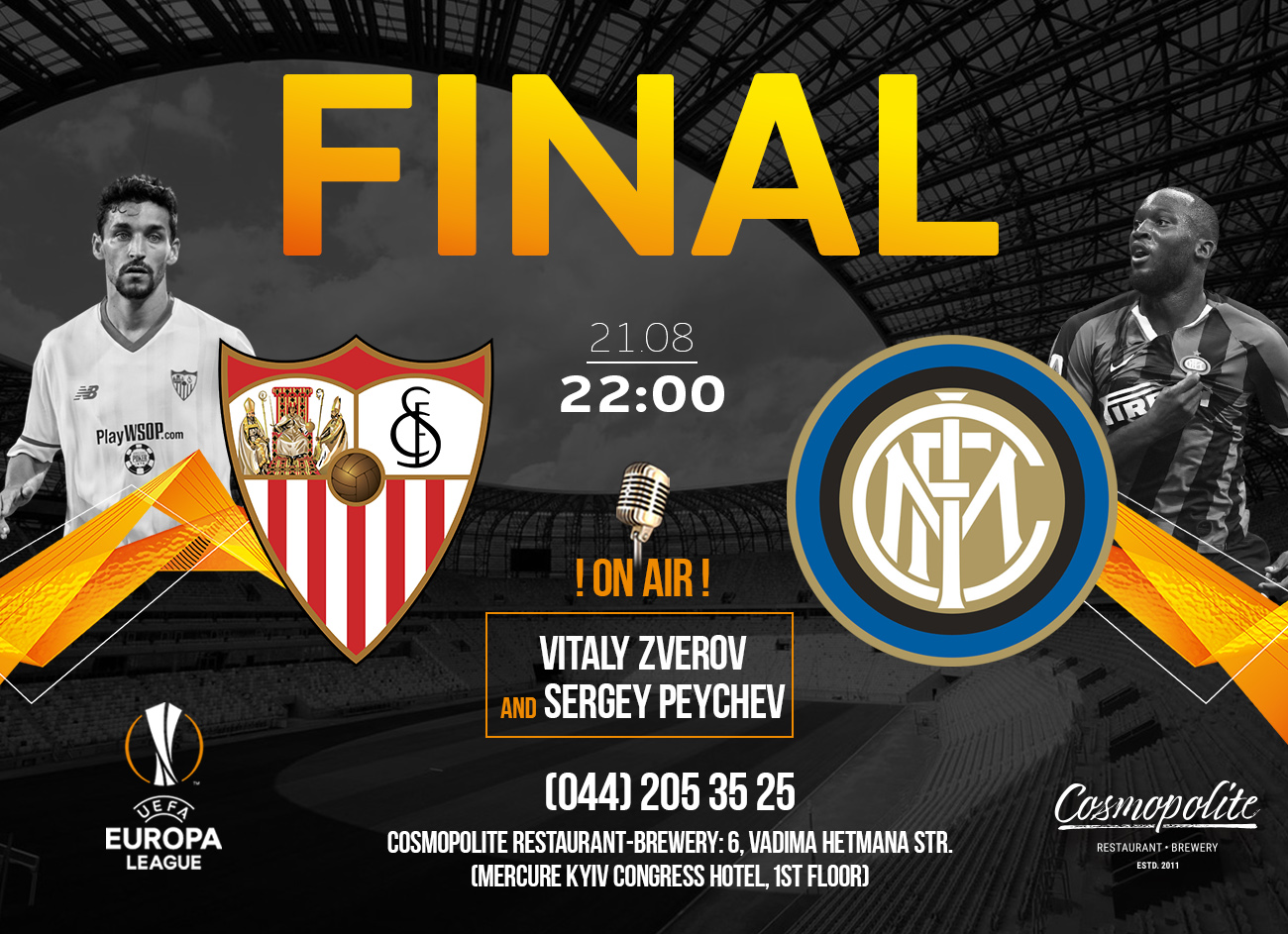 Grand football: Europa League, final - LIVE at Cosmopolite!