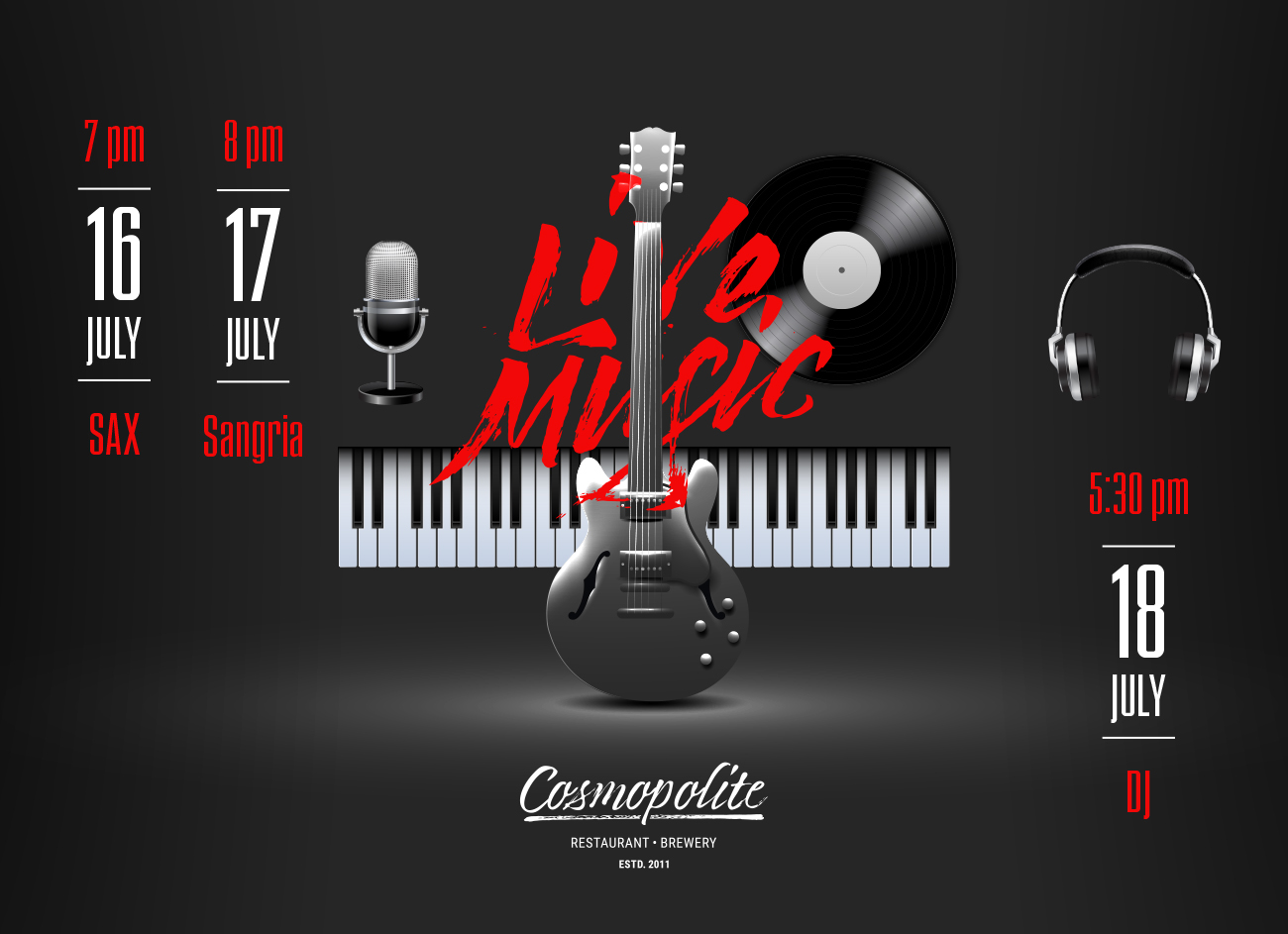 Music nights at Cosmopolite! Enjoy!