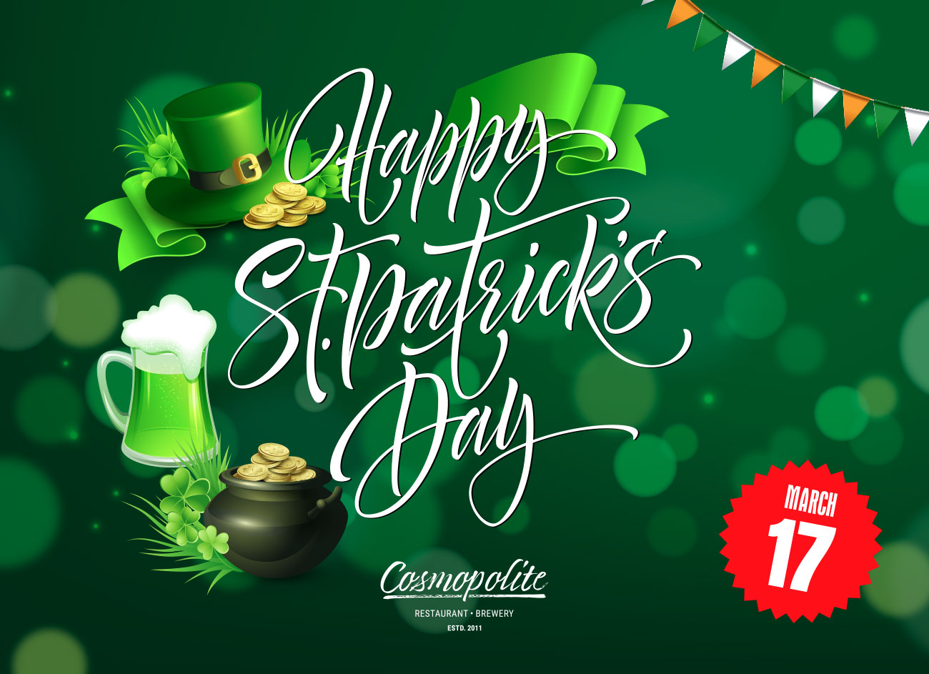 St. Patrick's Day: tonight at Cosmopolite!