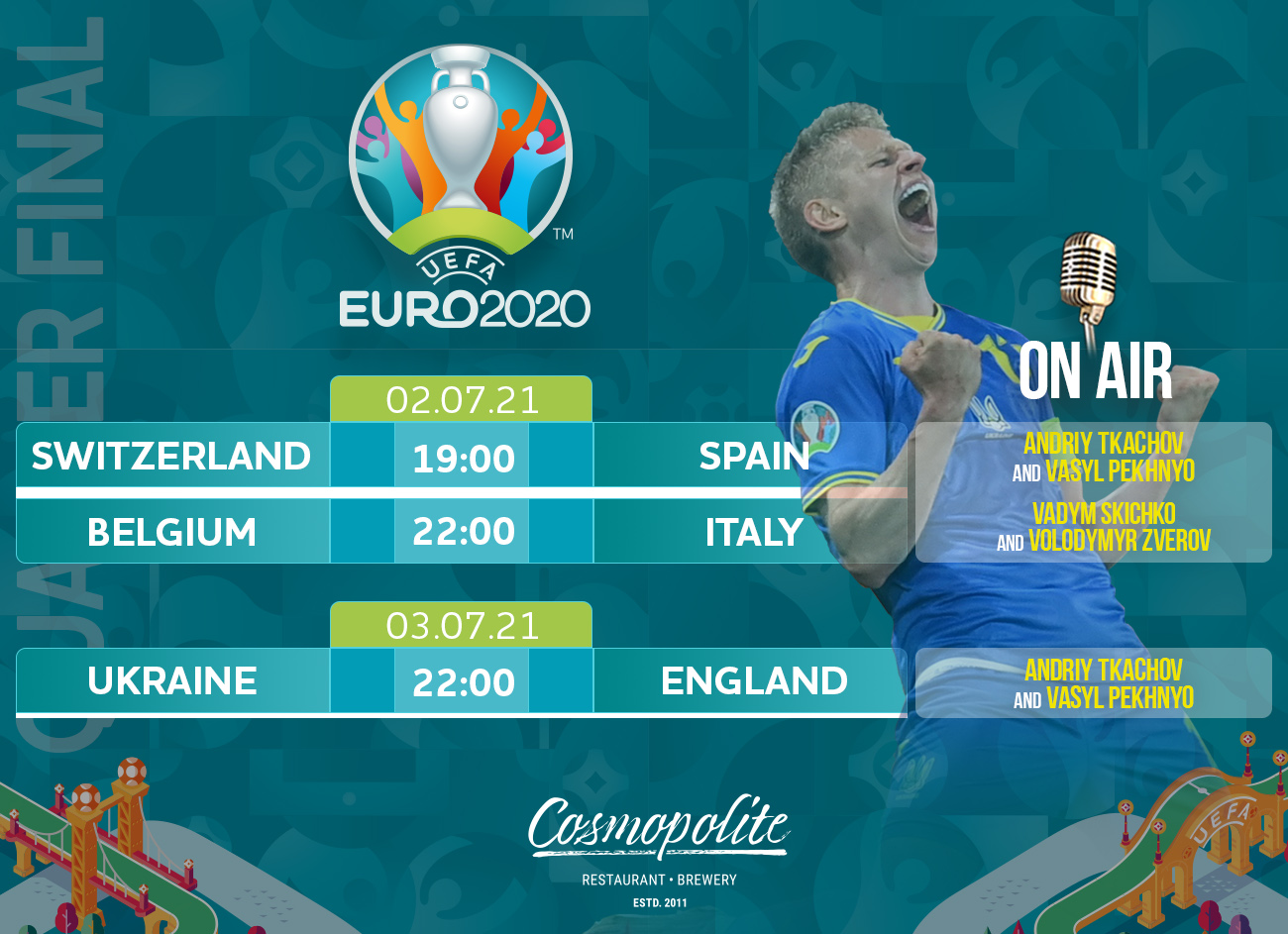Euro 2020 at Cosmopolite: quarterfinal!